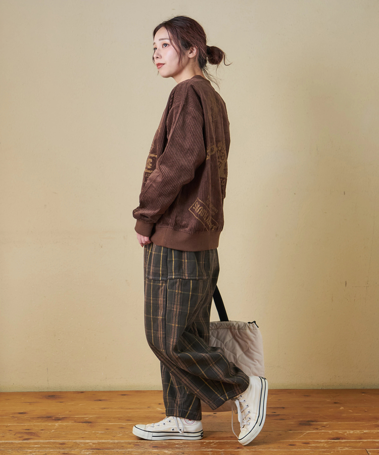 SELECT(セレクト) |【秋冬新作】WEB限定 evo. (エボ) チェック柄 プリント 裏フリース イージー コクーンパンツ