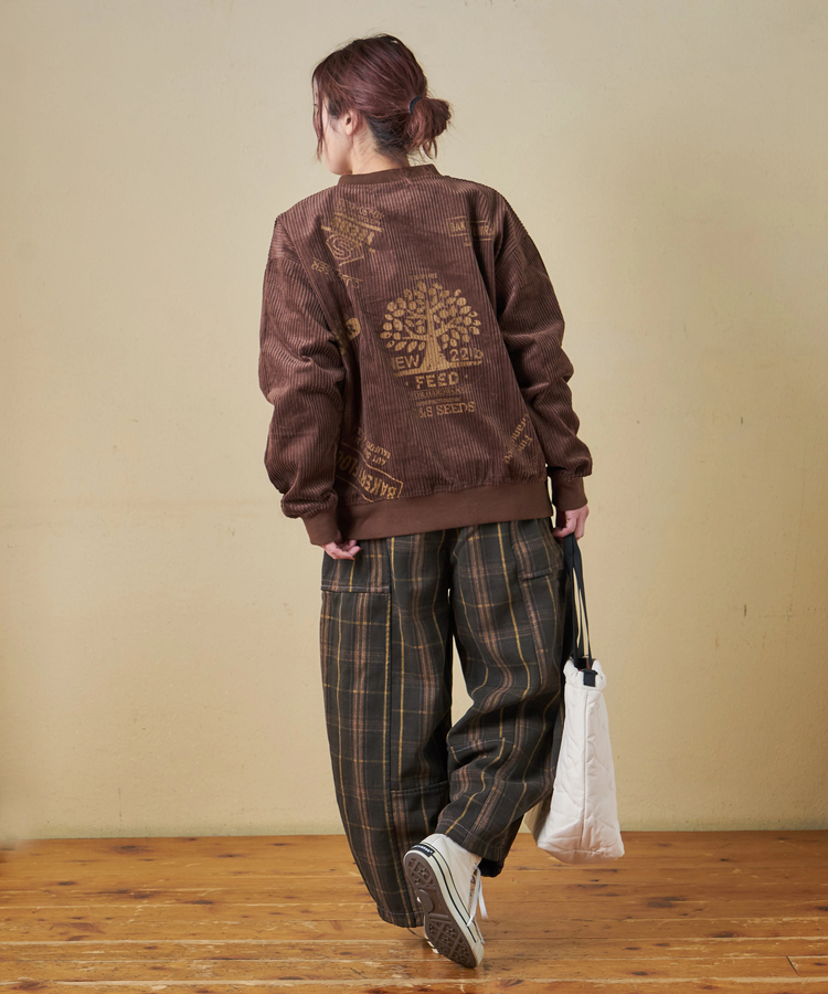 SELECT(セレクト) |【秋冬新作】WEB限定 evo. (エボ) チェック柄 プリント 裏フリース イージー コクーンパンツ