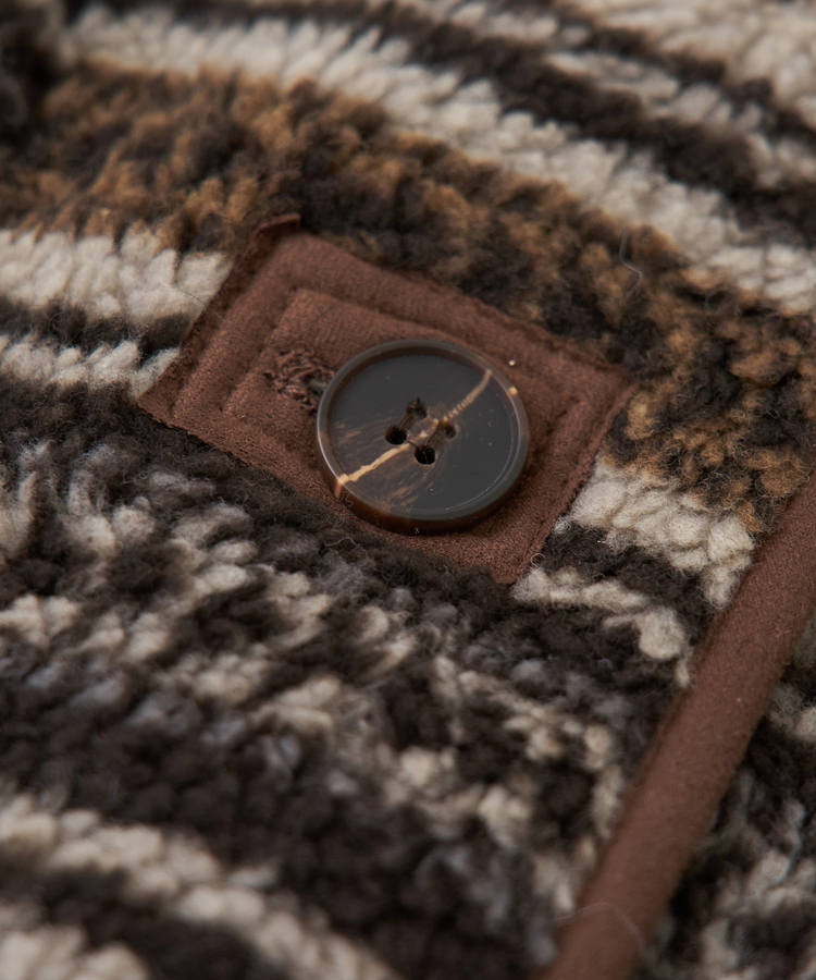 SELECT(セレクト) |【秋冬新作】WEB限定 evo. (エボ) 総柄ボア × フェイクスウェード スタンドカラー ジャケット