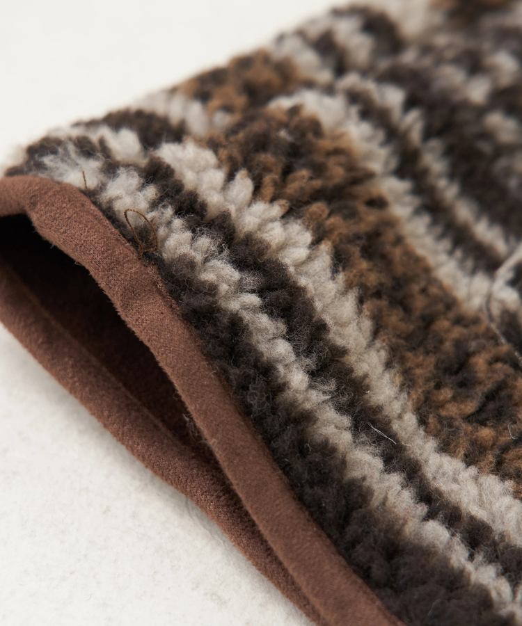 SELECT(セレクト) |【秋冬新作】WEB限定 evo. (エボ) 総柄ボア × フェイクスウェード スタンドカラー ジャケット