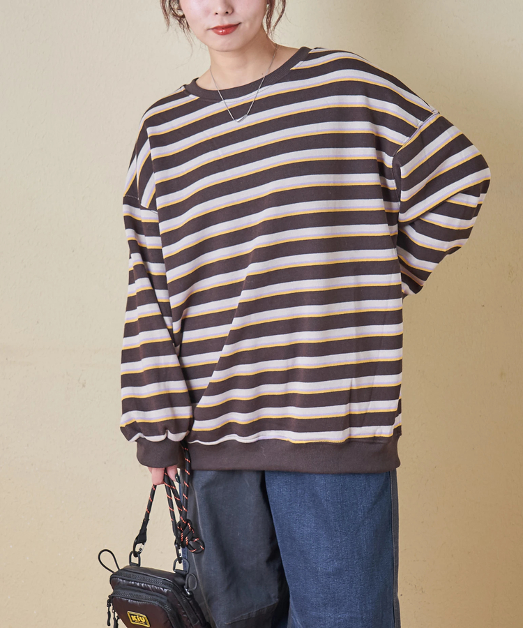 SELECT(セレクト) |【秋冬新作】WEB限定 evo. (エボ) レトロ ボーダー 裏フリース リブ使い プルオーバー