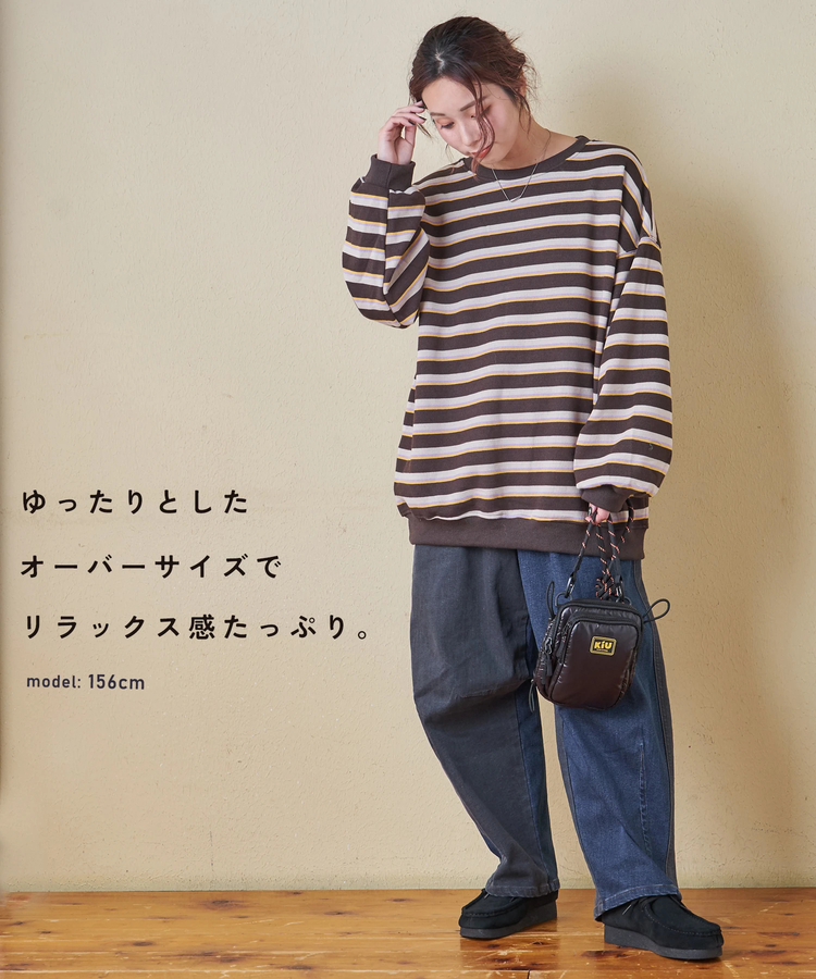 SELECT(セレクト) |【秋冬新作】WEB限定 evo. (エボ) レトロ ボーダー 裏フリース リブ使い プルオーバー