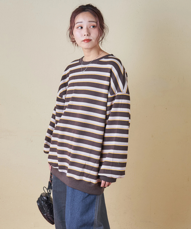 SELECT(セレクト) |【秋冬新作】WEB限定 evo. (エボ) レトロ ボーダー 裏フリース リブ使い プルオーバー