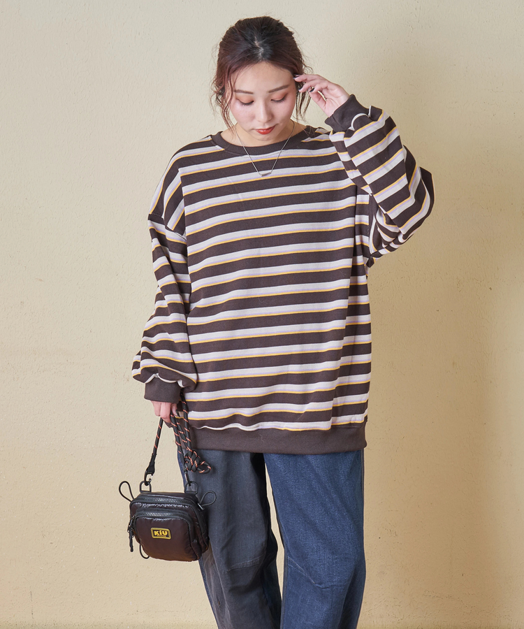 SELECT(セレクト) |【秋冬新作】WEB限定 evo. (エボ) レトロ ボーダー 裏フリース リブ使い プルオーバー