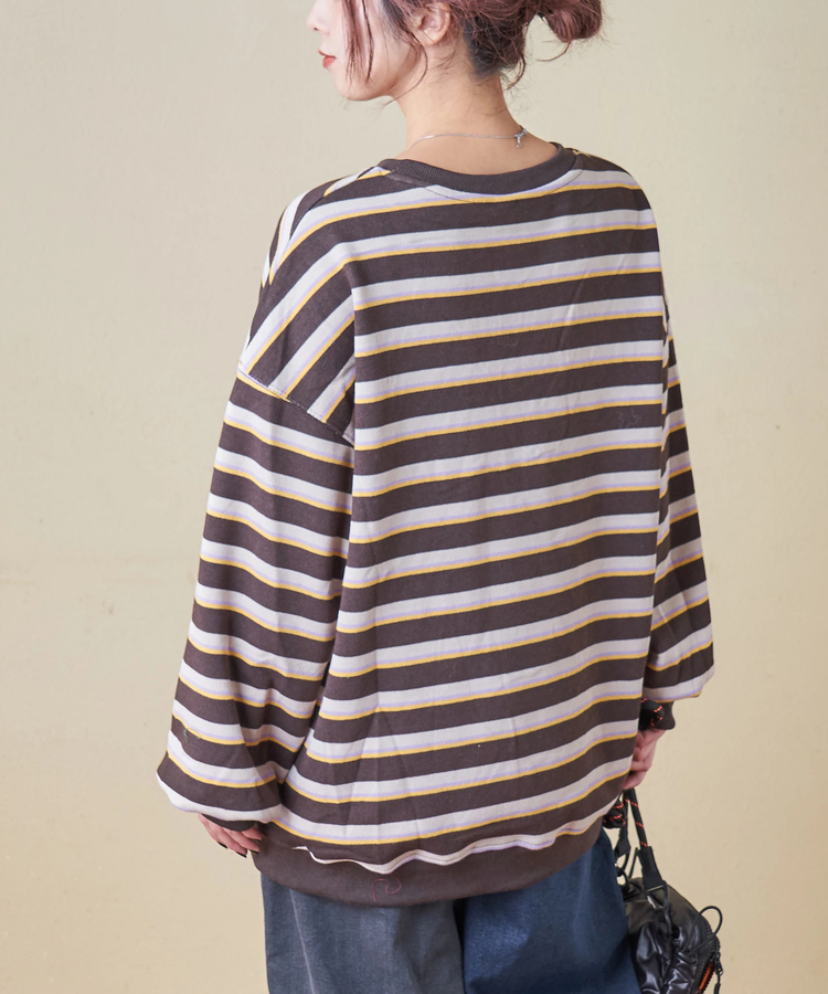 SELECT(セレクト) |【秋冬新作】WEB限定 evo. (エボ) レトロ ボーダー 裏フリース リブ使い プルオーバー