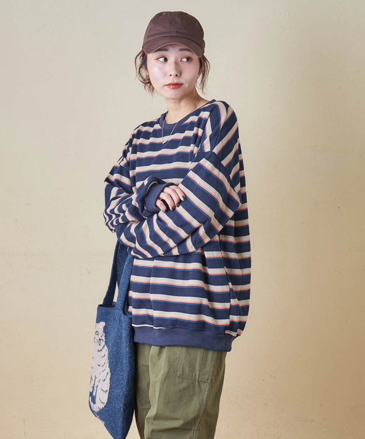 SELECT(セレクト) |【秋冬新作】WEB限定 evo. (エボ) レトロ ボーダー 裏フリース リブ使い プルオーバー