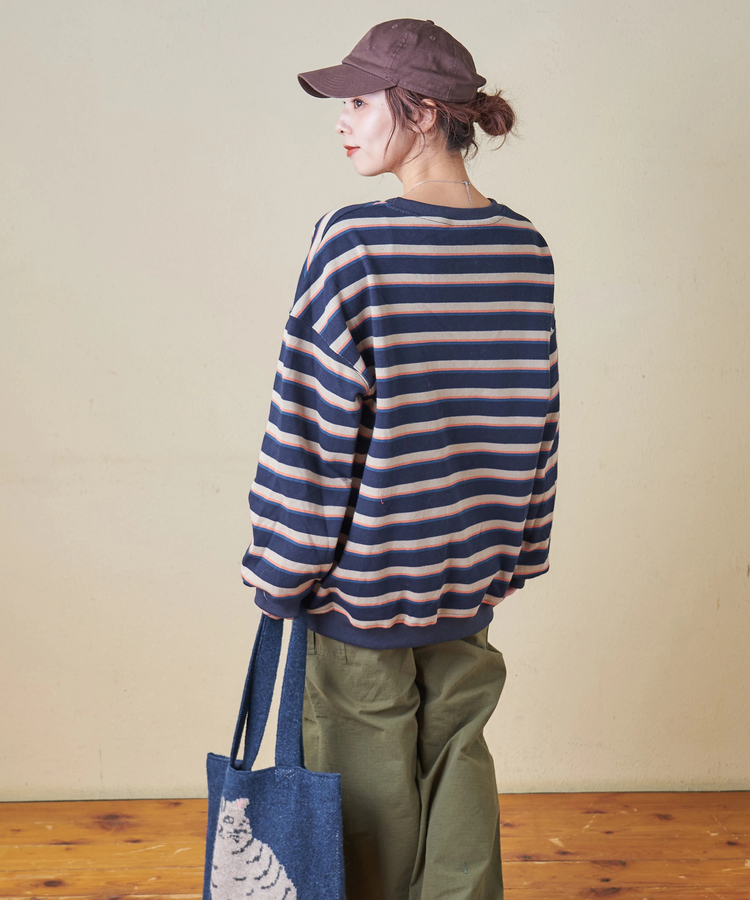 SELECT(セレクト) |【秋冬新作】WEB限定 evo. (エボ) レトロ ボーダー 裏フリース リブ使い プルオーバー