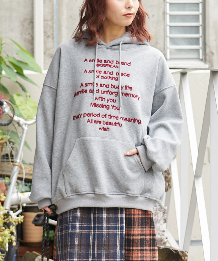 SELECT(セレクト) |【秋冬新作】WEB限定 evo. (エボ) 裏フリース スウェット チェーン刺繍 プルオーバーパーカー