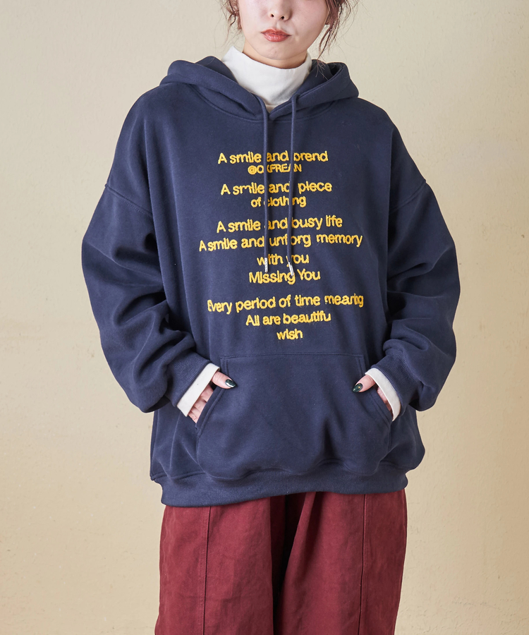 SELECT(セレクト) |【秋冬新作】WEB限定 evo. (エボ) 裏フリース スウェット チェーン刺繍 プルオーバーパーカー