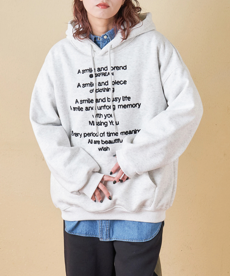 SELECT(セレクト) |【秋冬新作】WEB限定 evo. (エボ) 裏フリース スウェット チェーン刺繍 プルオーバーパーカー