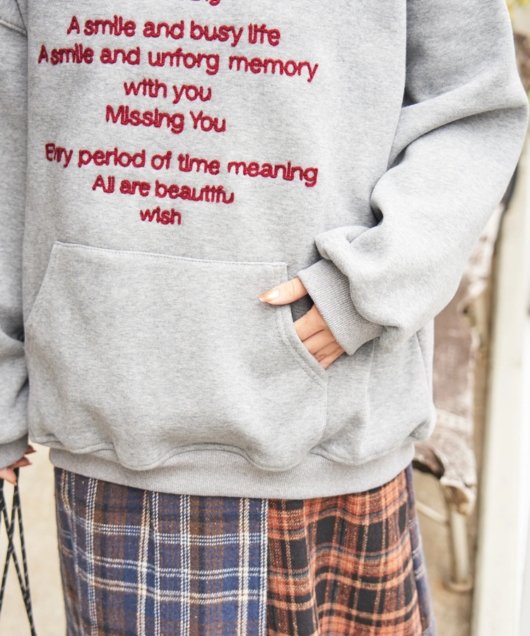 SELECT(セレクト) |【秋冬新作】WEB限定 evo. (エボ) 裏フリース スウェット チェーン刺繍 プルオーバーパーカー