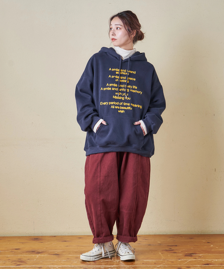 SELECT(セレクト) |【秋冬新作】WEB限定 evo. (エボ) 裏フリース スウェット チェーン刺繍 プルオーバーパーカー