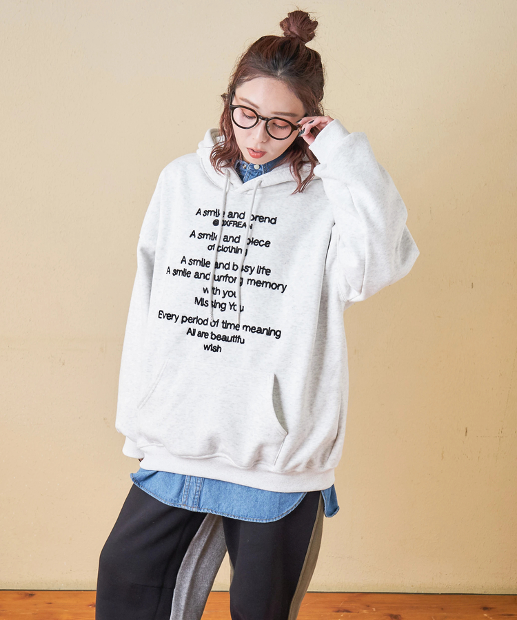 SELECT(セレクト) |【秋冬新作】WEB限定 evo. (エボ) 裏フリース スウェット チェーン刺繍 プルオーバーパーカー