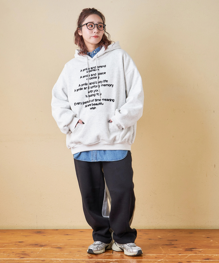 SELECT(セレクト) |【秋冬新作】WEB限定 evo. (エボ) 裏フリース スウェット チェーン刺繍 プルオーバーパーカー