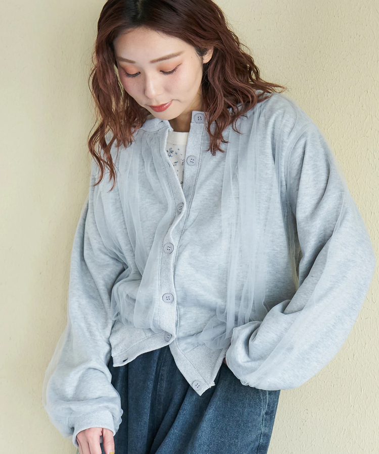 SELECT(セレクト) |【春新作】WEB限定 evo. (エボ) シアー × スウェット クルーネック カーディガン