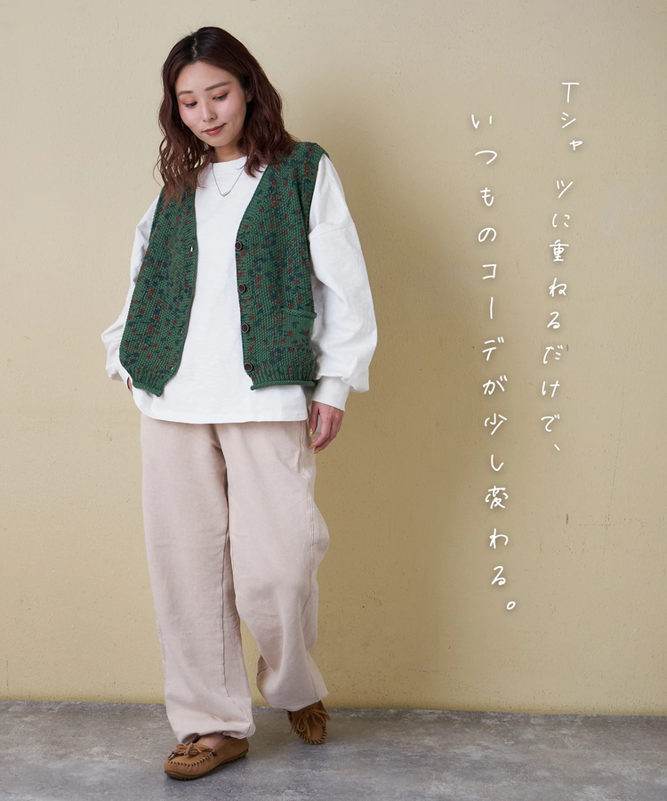 SELECT(セレクト) |【春新作】WEB限定 evo. (エボ) 花柄 プリント Vネック ニット ベスト