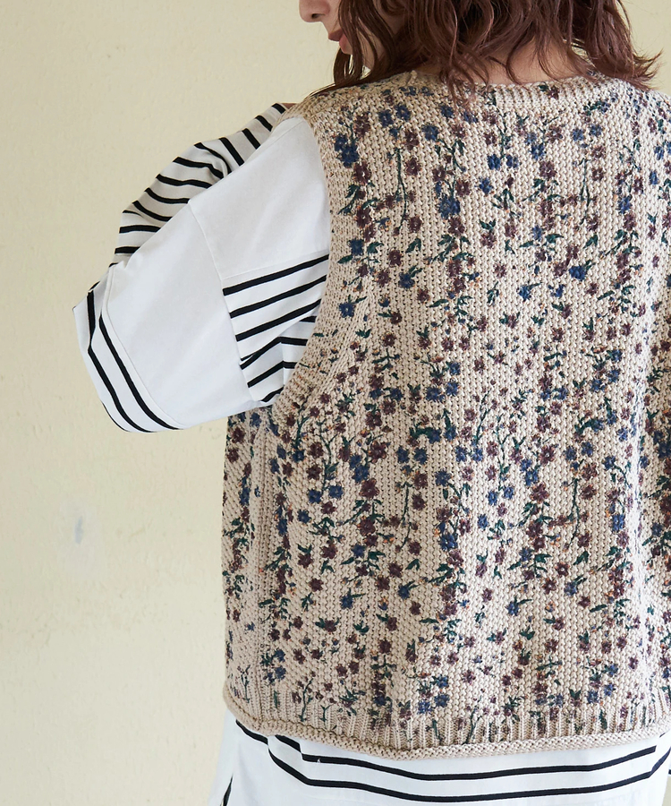 SELECT(セレクト) |【春新作】WEB限定 evo. (エボ) 花柄 プリント Vネック ニット ベスト